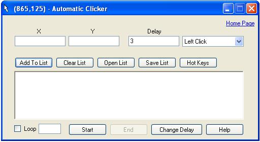 Set automatic mouse clicks